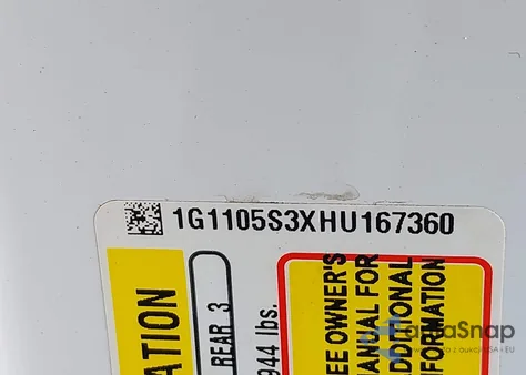 2017 Chevrolet Impala 1Lt из США, поврежденный, VIN 1G1105S3XHU167360